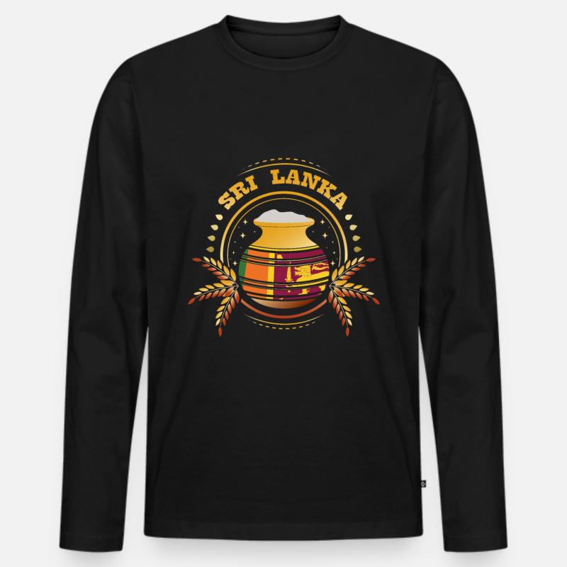 Sri Lanka Insel - Männer Premium Bio Langarmshirt - Schwarz