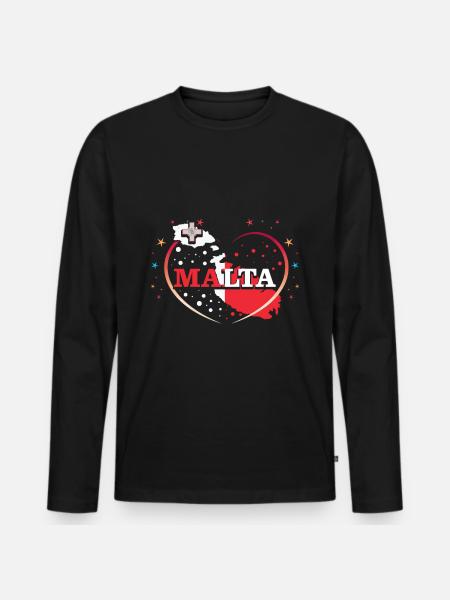 Malta - Men's Premium Organic Long Sleeve Shirt - black