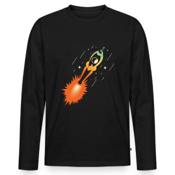 rocket patch nasa esa - Men's Premium Organic Long Sleeve Shirt - black - Front - Nico (187cm)