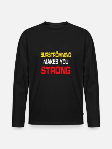 Surstromming, surstromming saying - Men's Premium Organic Long Sleeve Shirt - black