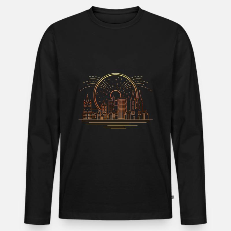 Köln - Männer Premium Bio Langarmshirt - Schwarz
