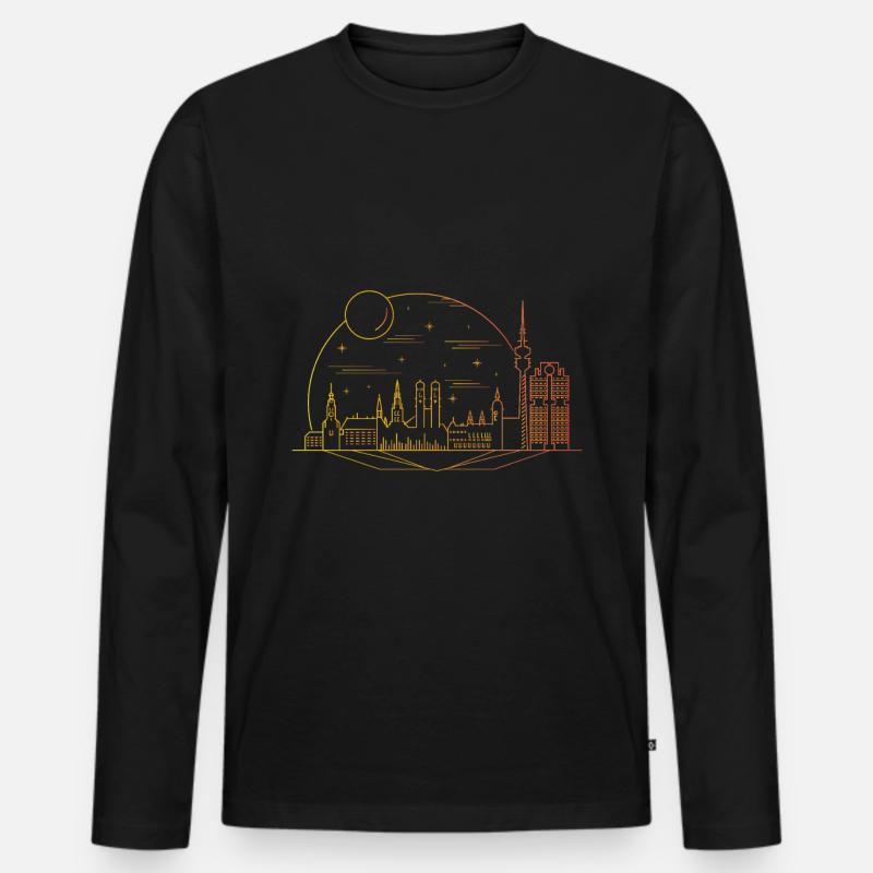 München - Männer Premium Bio Langarmshirt - Schwarz