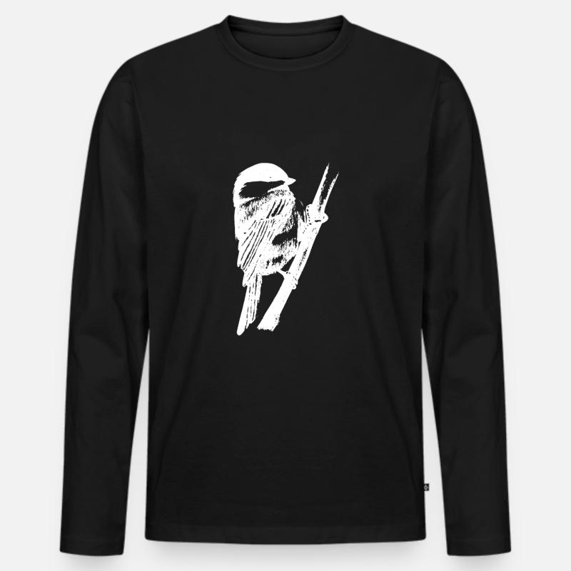 Blaumeise - Männer Premium Bio Langarmshirt - Schwarz