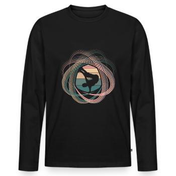 Breakdance - Men's Premium Organic Long Sleeve Shirt - black - Front - Nico (187cm)