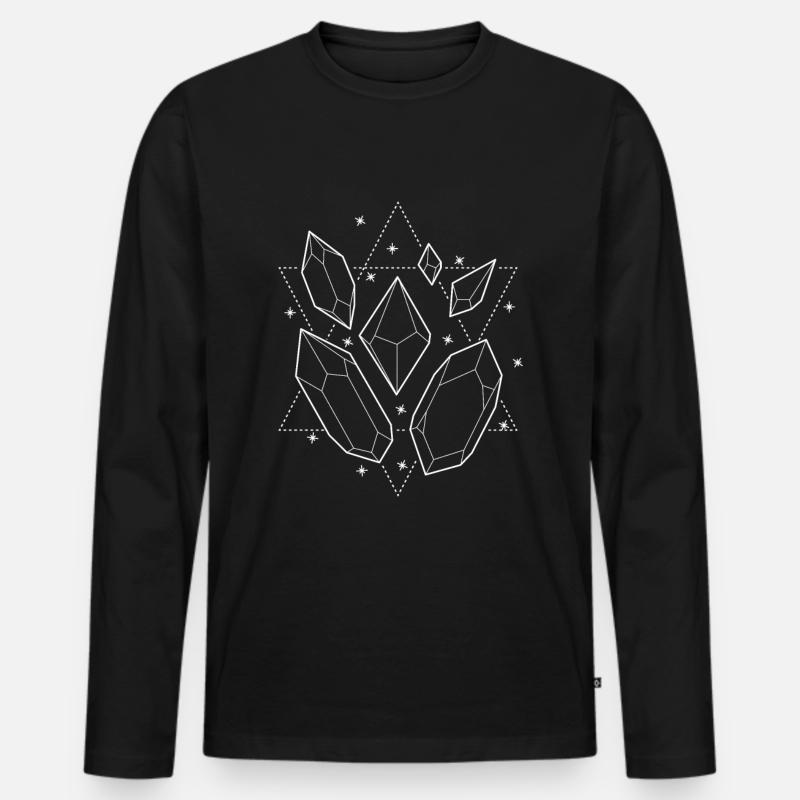 Sternen Design - Männer Premium Bio Langarmshirt - Schwarz