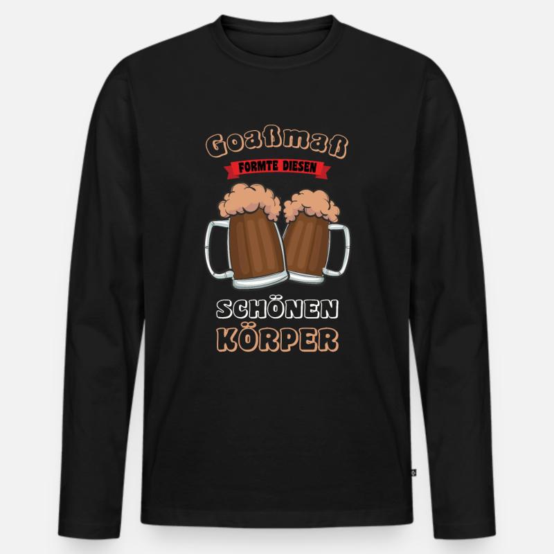 Goaßmaß - Männer Premium Bio Langarmshirt - Schwarz