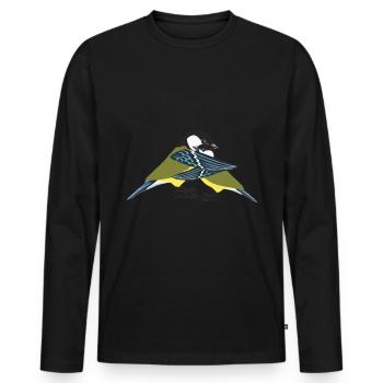 Blue tit - Men's Premium Organic Long Sleeve Shirt - black - Front - Nico (187cm)