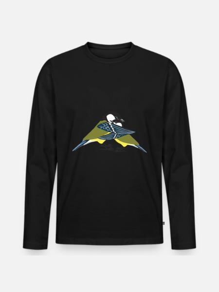 Blue tit - Men's Premium Organic Long Sleeve Shirt - black