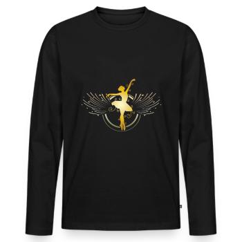 Danseuse de ballet - T-shirt manches longues Premium bio Homme - noir - Devant - Nico (187cm)