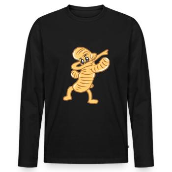 Dancing Steppes Rocking Beaten Dancen Ginger - Men's Premium Organic Long Sleeve Shirt - black - Front - Nico (187cm)