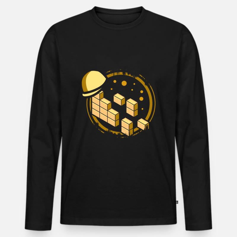 Maurer - Männer Premium Bio Langarmshirt - Schwarz