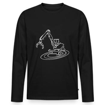 Moissonneuses - T-shirt manches longues Premium bio Homme - noir - Devant - Nico (187cm)