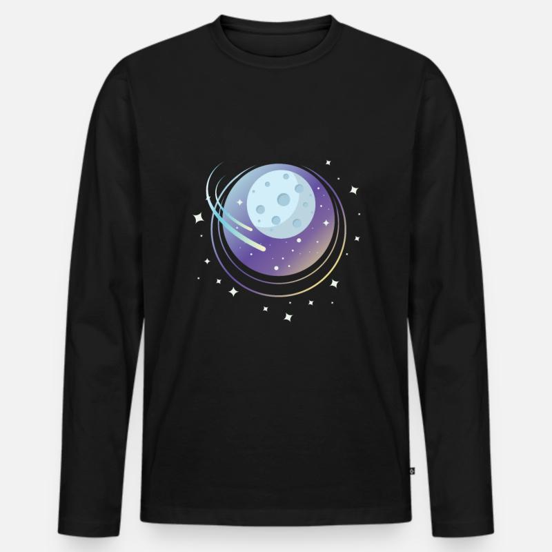 Kometen Design - Männer Premium Bio Langarmshirt - Schwarz