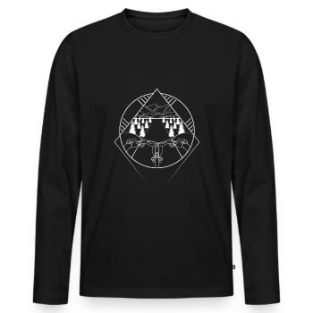 Bicycle mountains design - Men's Premium Organic Long Sleeve Shirt - black - Front - Nico (187cm)
