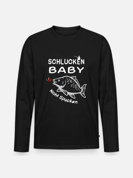 Karpfen Angeln - Männer Premium Bio Langarmshirt - Schwarz