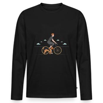 Jack Russell bike - Men's Premium Organic Long Sleeve Shirt - black - Front - Nico (187cm)