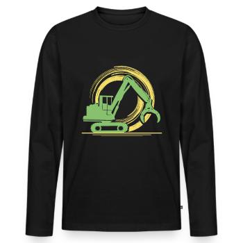 Moissonneuse - T-shirt manches longues Premium bio Homme - noir - Devant - Nico (187cm)