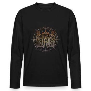 Cádiz - T-shirt manches longues Premium bio Homme - noir - Devant - Nico (187cm)