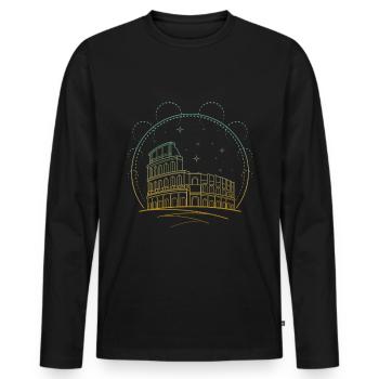 Rom - Männer Premium Bio Langarmshirt - Schwarz - Vorne - Nico (187cm)