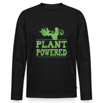 Vegan bodybuilding - Men's Premium Organic Long Sleeve Shirt - black - Front - Nico (187cm)
