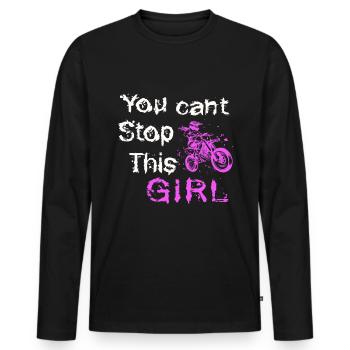 Motocross girl - Men's Premium Organic Long Sleeve Shirt - black - Front - Nico (187cm)