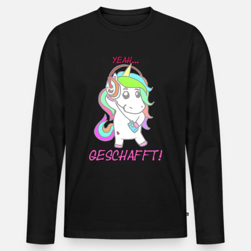 Geschafft - Männer Premium Bio Langarmshirt - Schwarz
