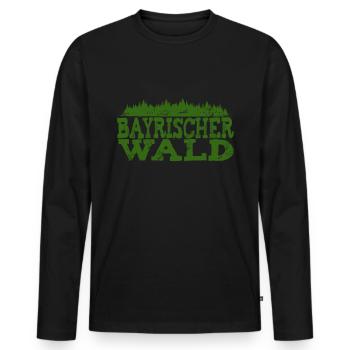 Bayrischer Wald - Männer Premium Bio Langarmshirt - Schwarz - Vorne - Nico (187cm)