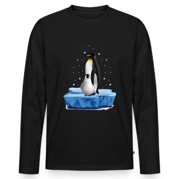 Conception de bébé pingouin - T-shirt manches longues Premium bio Homme - noir - Devant - Nico (187cm)