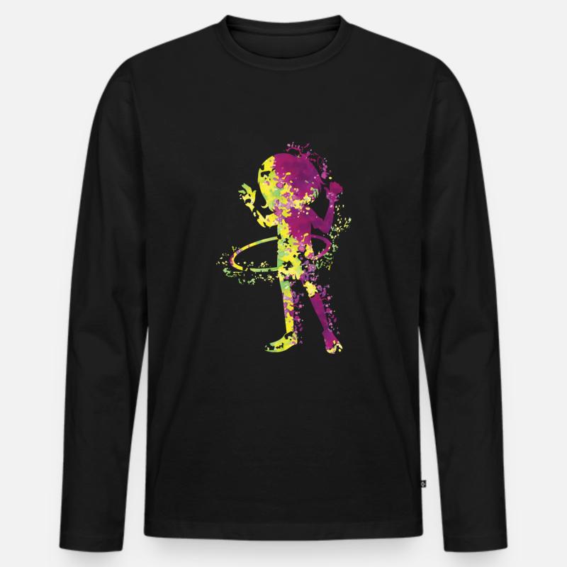 hulahoop - Männer Premium Bio Langarmshirt - Schwarz