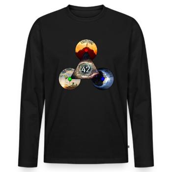 Die Antwort auf alles ist 42! - Männer Premium Bio Langarmshirt - Schwarz - Vorne - Nico (187cm)
