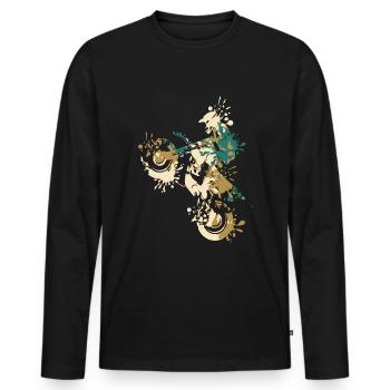 Motocross splash - Men's Premium Organic Long Sleeve Shirt - black - Front - Nico (187cm)