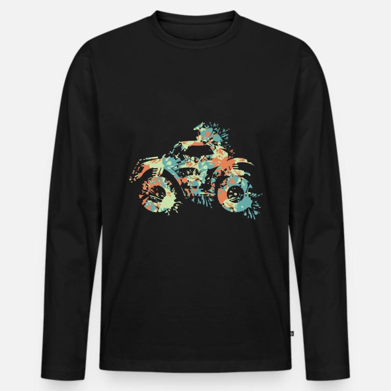 Quad ATV Splash - Männer Premium Bio Langarmshirt - Schwarz