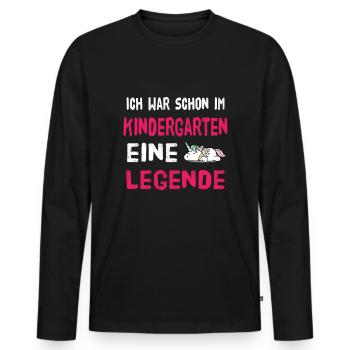 Kindergarten Legende - Männer Premium Bio Langarmshirt - Schwarz - Vorne - Nico (187cm)