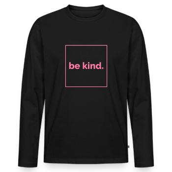 Soyez enfant, convivialité, diversité, humanité - T-shirt manches longues Premium bio Homme - noir - Devant - Nico (187cm)