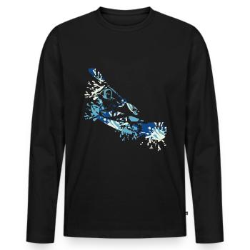 Canoe splash - Men's Premium Organic Long Sleeve Shirt - black - Front - Nico (187cm)