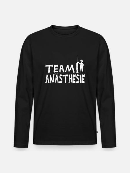 Team Anästhesie - Männer Premium Bio Langarmshirt - Schwarz