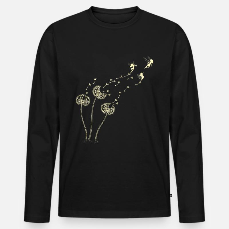Löwenzahn Elfe - Männer Premium Bio Langarmshirt - Schwarz
