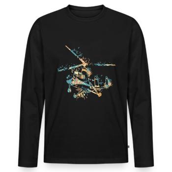 Gyrocopter - Männer Premium Bio Langarmshirt - Schwarz - Vorne - Nico (187cm)
