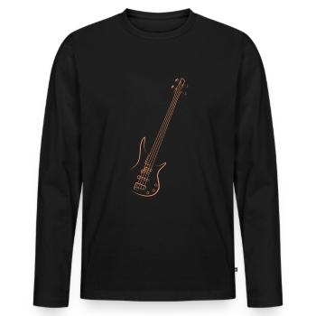 Guitare basse - T-shirt manches longues Premium bio Homme - noir - Devant - Nico (187cm)