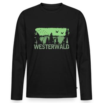 Westerwald - Männer Premium Bio Langarmshirt - Schwarz - Vorne - Nico (187cm)