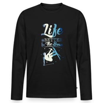 Skifahren Freestyle - Männer Premium Bio Langarmshirt - Schwarz - Vorne - Nico (187cm)