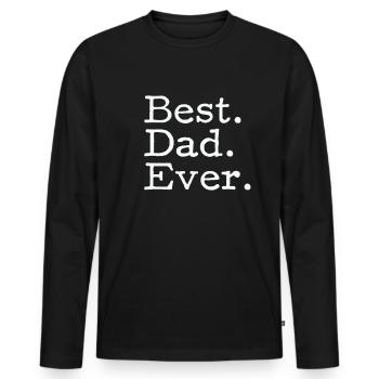 Meilleur papa. Déjà. - Idée cadeau pour papa père - T-shirt manches longues Premium bio Homme - noir - Devant - Nico (187cm)