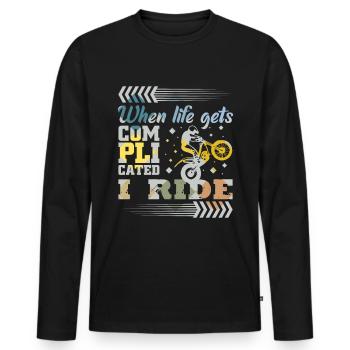 Trial bike saying - Men's Premium Organic Long Sleeve Shirt - black - Front - Nico (187cm)