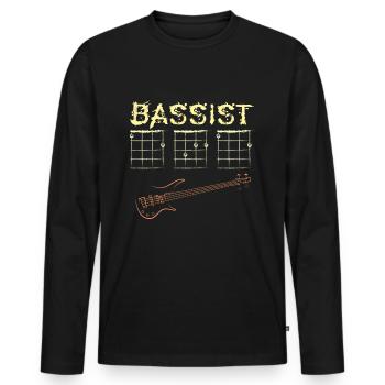 Bass guitar dad - Men's Premium Organic Long Sleeve Shirt - black - Front - Nico (187cm)