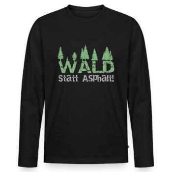 Wald statt Asphalt - Männer Premium Bio Langarmshirt - Schwarz - Vorne - Nico (187cm)
