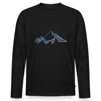 Mountains lines - Men's Premium Organic Long Sleeve Shirt - black - Front - Nico (187cm)
