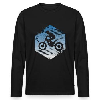 Trial bike - Men's Premium Organic Long Sleeve Shirt - black - Front - Nico (187cm)