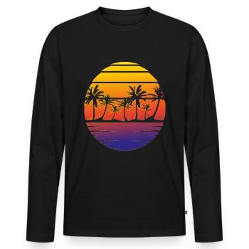 Sommer strand Palmen - Männer Premium Bio Langarmshirt - Schwarz - Vorne - Nico (187cm)