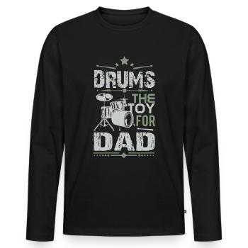Papa de batterie - T-shirt manches longues Premium bio Homme - noir - Devant - Nico (187cm)