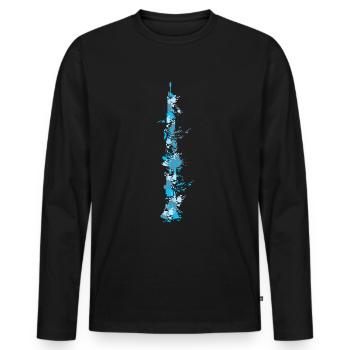 Clarinet Splash - Men's Premium Organic Long Sleeve Shirt - black - Front - Nico (187cm)